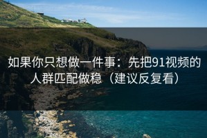 如果你只想做一件事：先把91视频的人群匹配做稳（建议反复看）