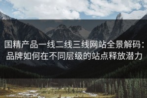 国精产品一线二线三线网站全景解码：品牌如何在不同层级的站点释放潜力