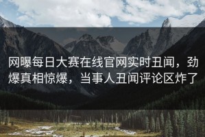 网曝每日大赛在线官网实时丑闻，劲爆真相惊爆，当事人丑闻评论区炸了