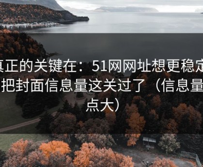 真正的关键在：51网网址想更稳定：先把封面信息量这关过了（信息量有点大）