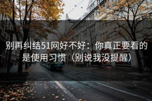 别再纠结51网好不好：你真正要看的是使用习惯（别说我没提醒）