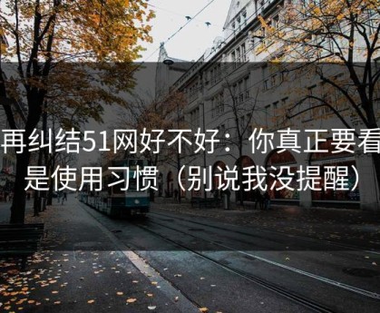 别再纠结51网好不好：你真正要看的是使用习惯（别说我没提醒）