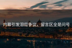 内幕引发泪目争议，留言区全是问号