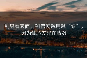 别只看表面，91官网越用越“像”，因为体验差异在收敛