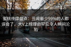 蜜桃传媒盘点：丑闻最少99%的人都误会了，大V上榜理由罕见令人瞬间沦陷