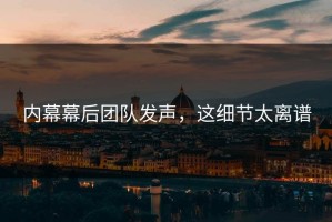 内幕幕后团队发声，这细节太离谱
