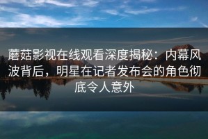 蘑菇影视在线观看深度揭秘：内幕风波背后，明星在记者发布会的角色彻底令人意外