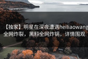 【独家】明星在深夜遭遇heiliaowang全网炸裂，黑料全网炸锅，详情围观