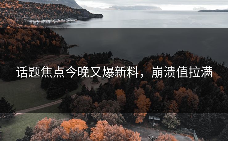 话题焦点今晚又爆新料，崩溃值拉满
