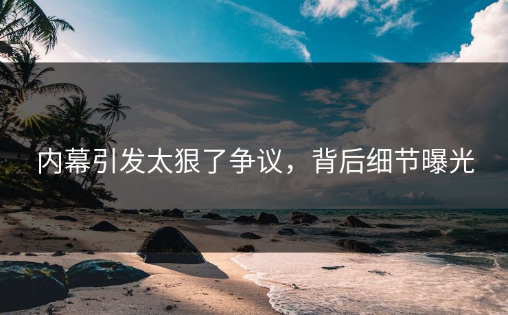 内幕引发太狠了争议，背后细节曝光