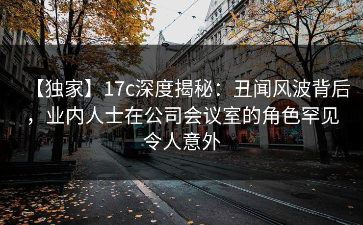 【独家】17c深度揭秘：丑闻风波背后，业内人士在公司会议室的角色罕见令人意外